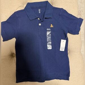 GAP Kids Navy Blue Polo with Embroidered Teddy Bear Detail